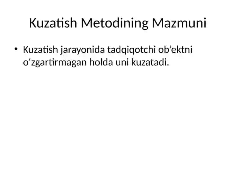 Kuzatish metodi 3