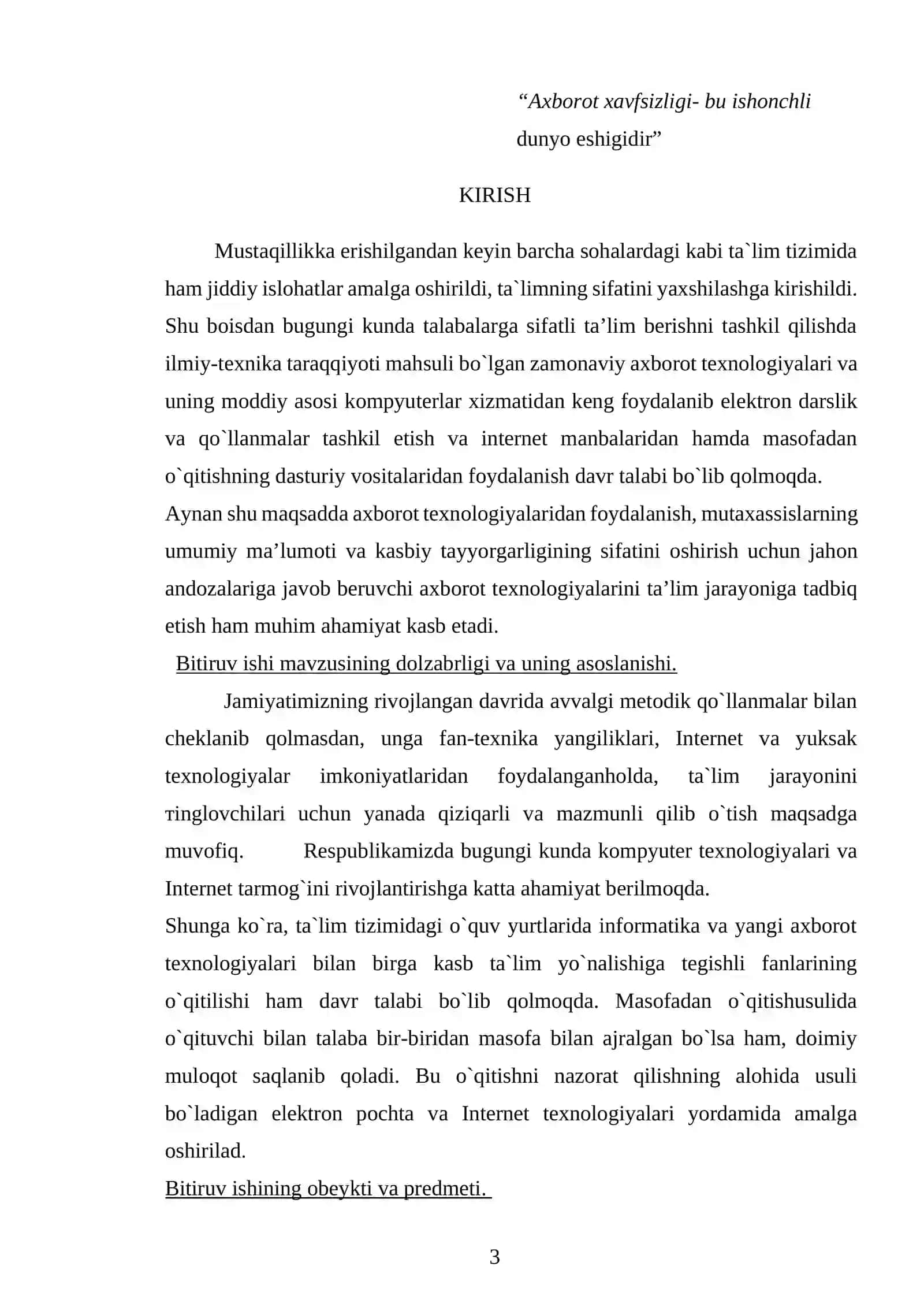 Axborotlarga nisbatan xavflar va axborot xavfsizligi yo’nalishi istiqbollari 3