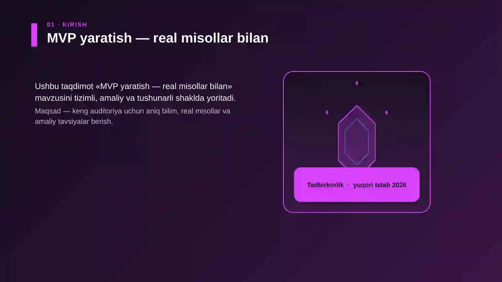 MVP yaratish — real misollar bilan 3