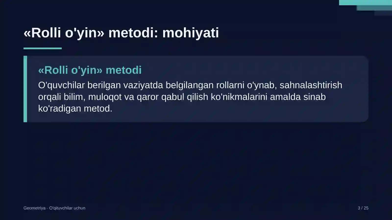 geometriya darslarida rolli o'yin metodidan foydalanish 4071 3