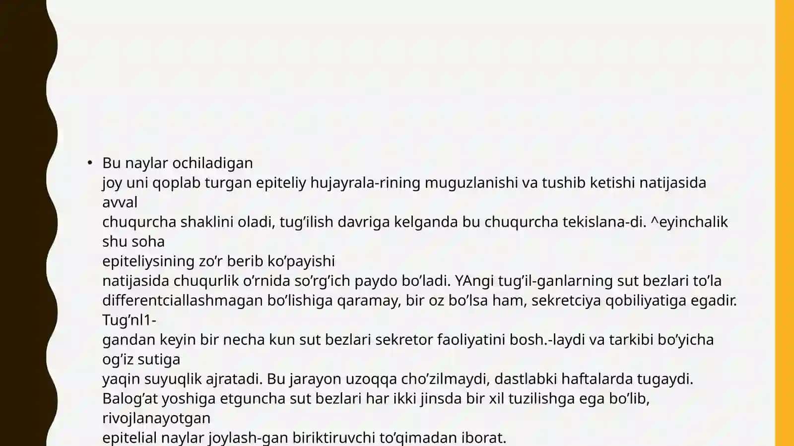 Ochildiyev Hasanning Gistologiyafanidantayyorlagan taqdimoti 3