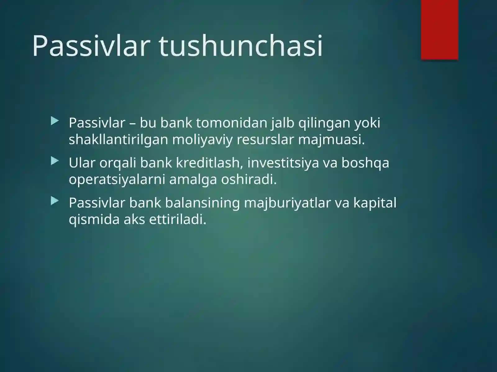 Banklarda passivlarni boshqarish strategiyasi 3