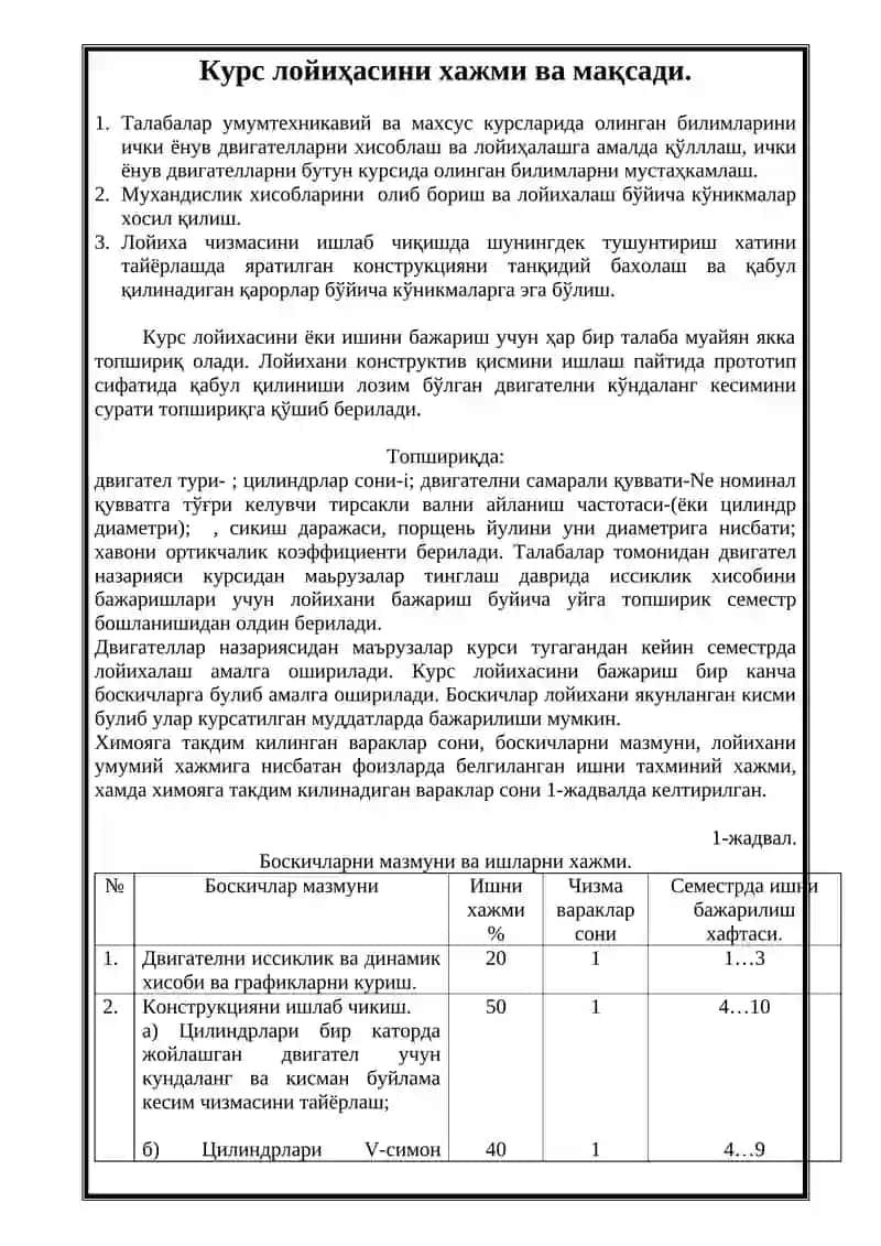 Ички ёнув двигателлари назарияси ва динамикасининг асослари 3