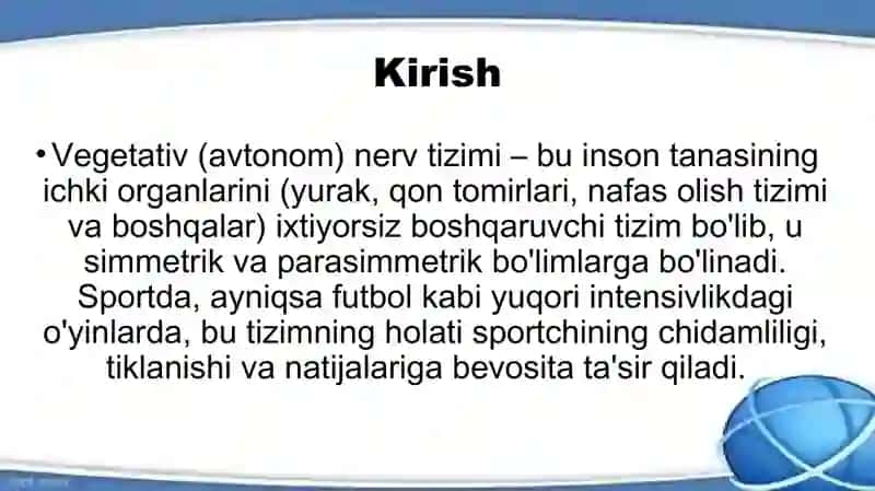 Tanlangan sport turida vegetativ nerv tizimining funksional sinamalarini oʻtkazish 3