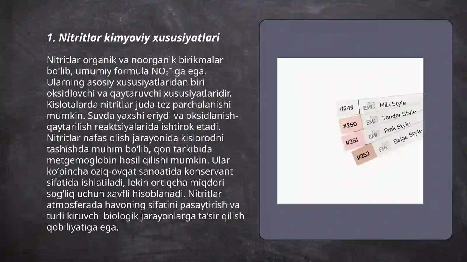 Nitritlar kimyoviy xususiyatlari 3