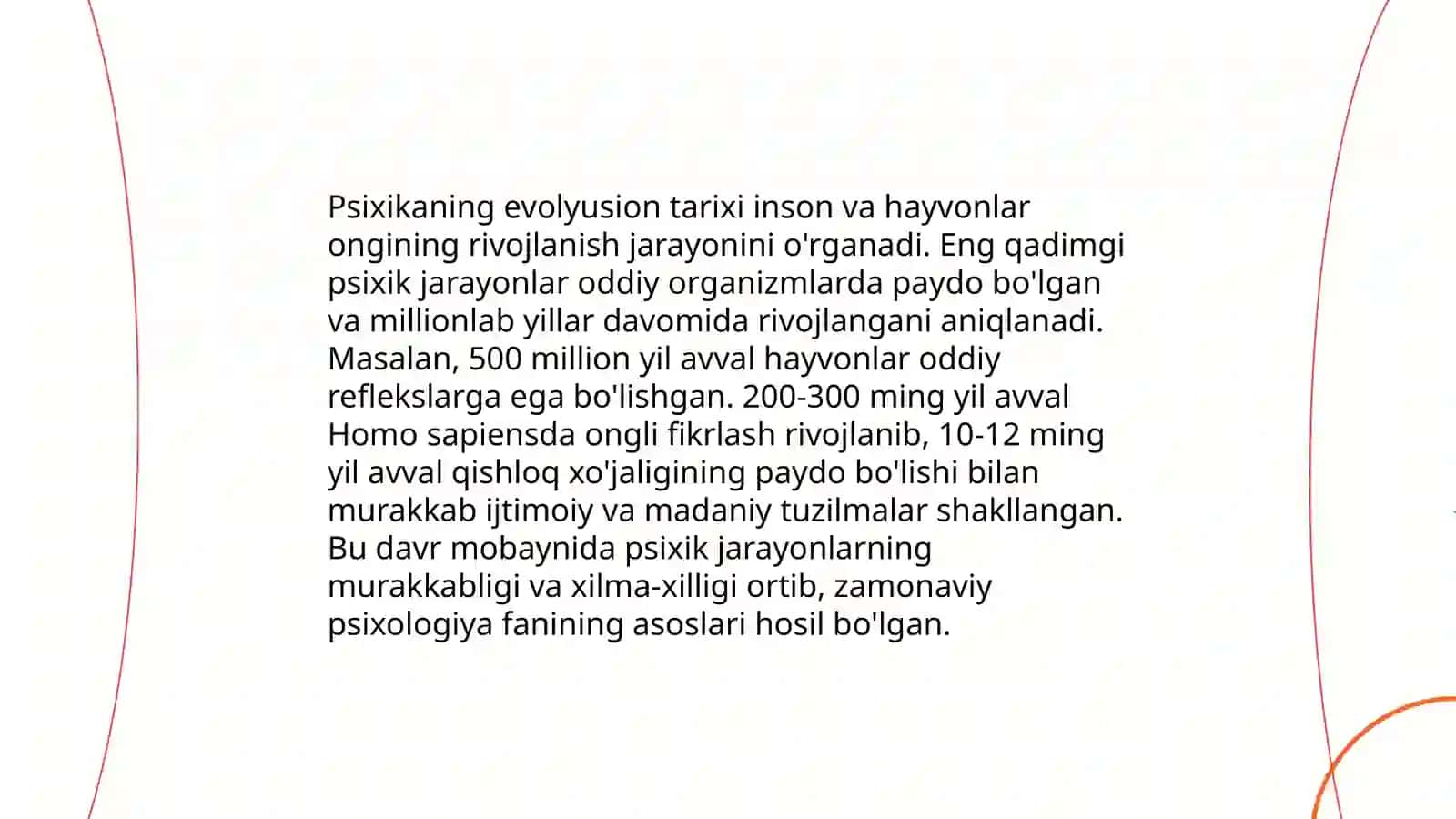 Psixikaning evolyusiyasi va vujudga kelishi 3