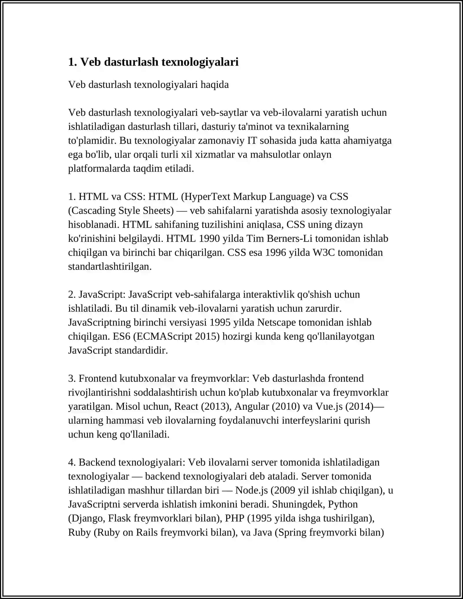 WEB DASTURLASHGA ASOSLANGAN AMALIY TIZIMLAR 3