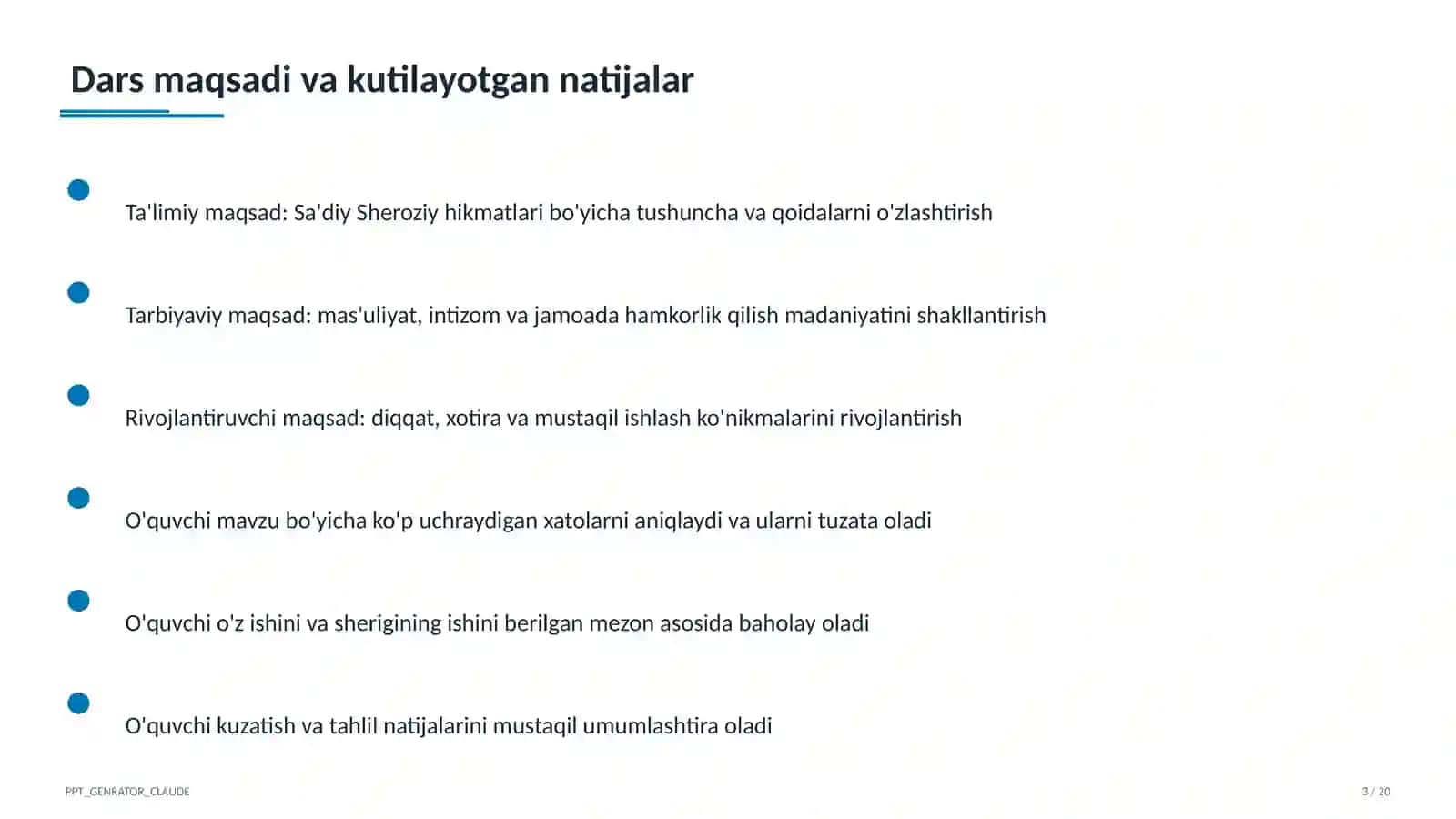 Sa'diy Sheroziy hikmatlari (6-sinf) 3