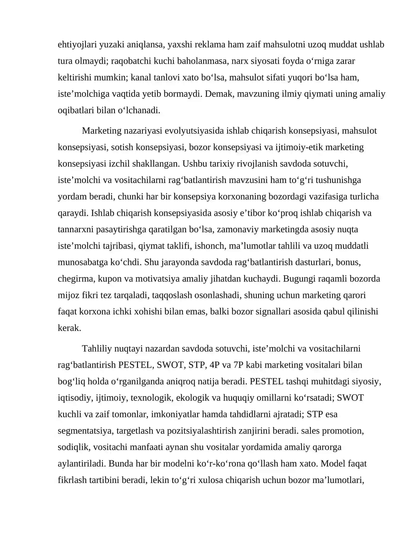 Savdoda sotuvchi, iste’molchi va vositachilarni rag‘batlantirish 3