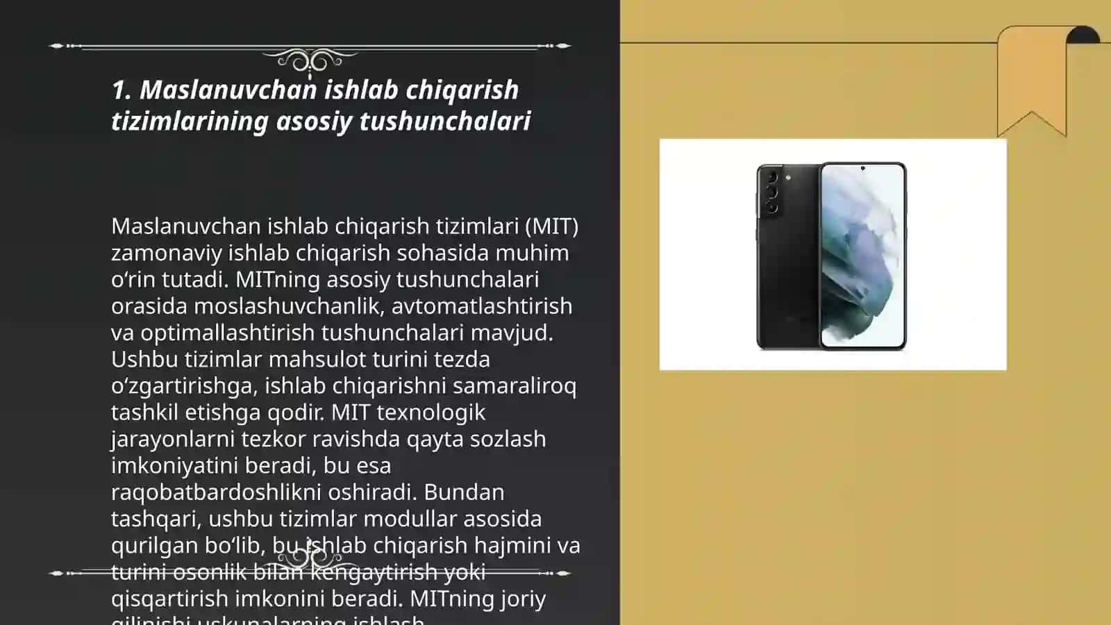 Maslanuvchan ishlab chiqarish tizmlari (MIT) 3
