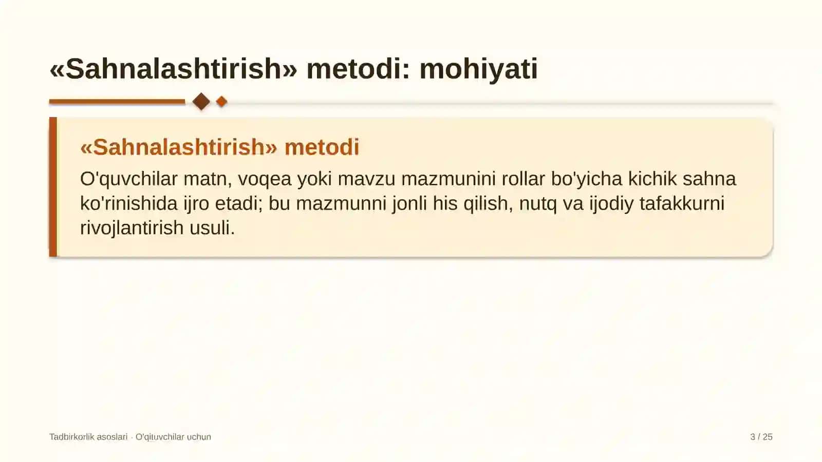 tadbirkorlik asoslari darslarida sahnalashtirish metodidan foydalanish 8079 3