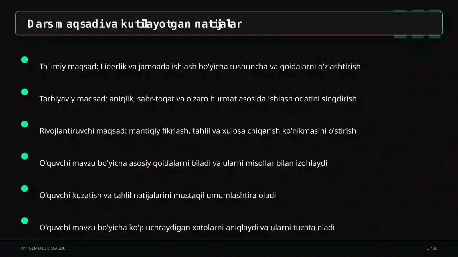 Liderlik va jamoada ishlash (11-sinf) 3