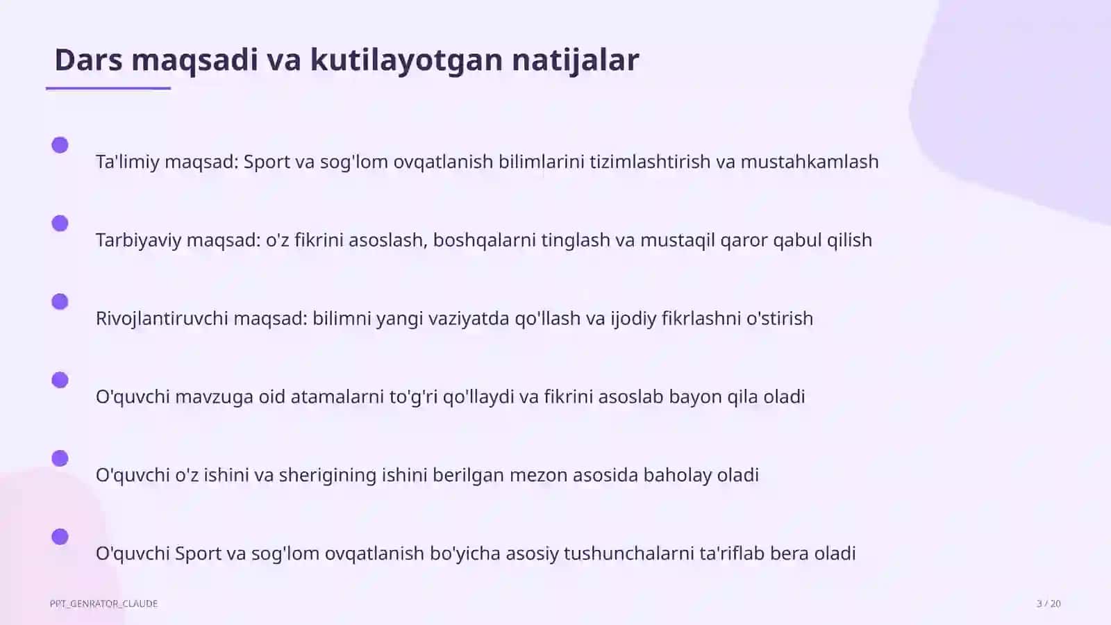 Sport va sog'lom ovqatlanish (8-sinf) 3