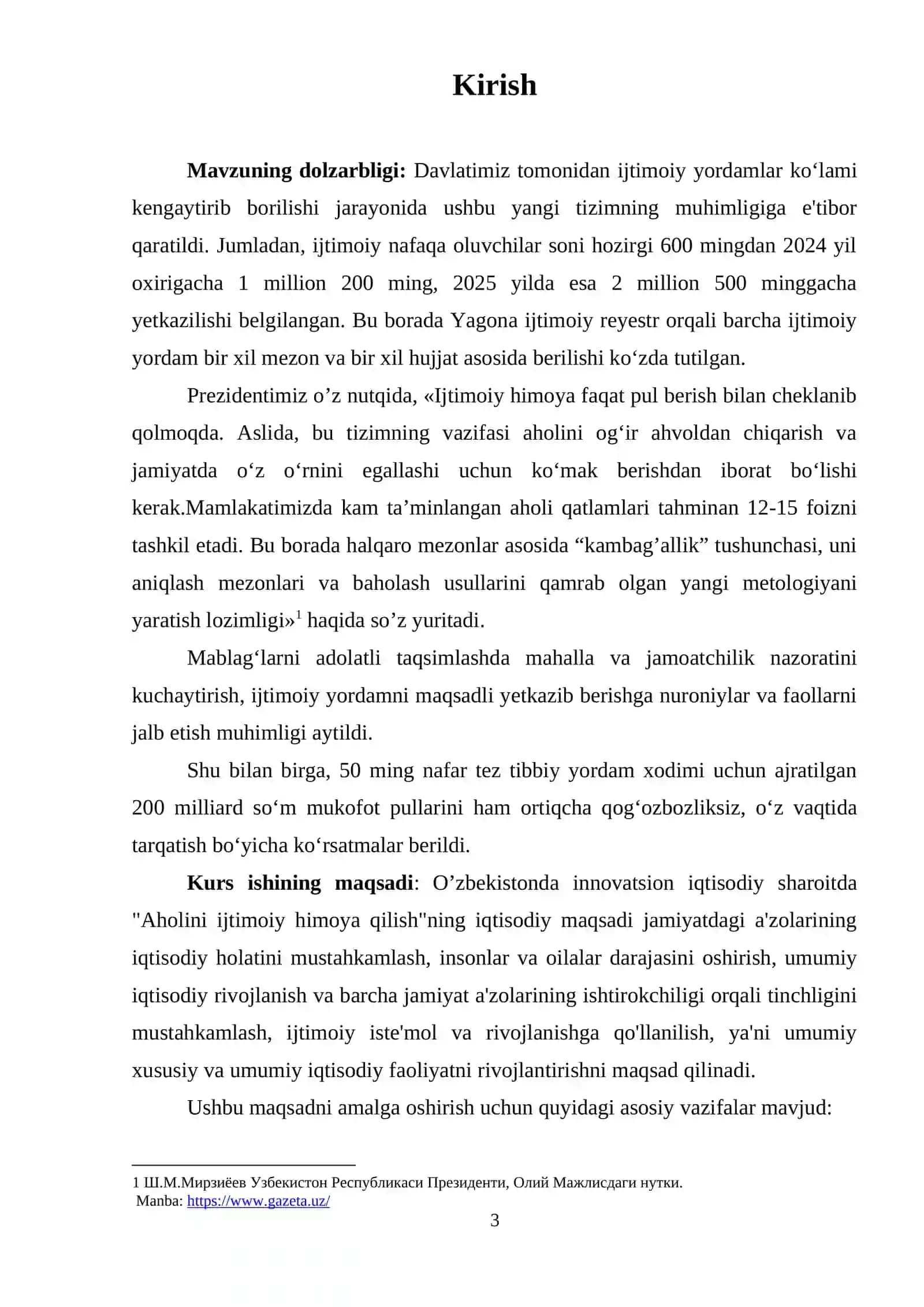 IQTISODIYOT (TARMOQLAR VA SOHALAR BO’YICHA) KURS ISHI 3