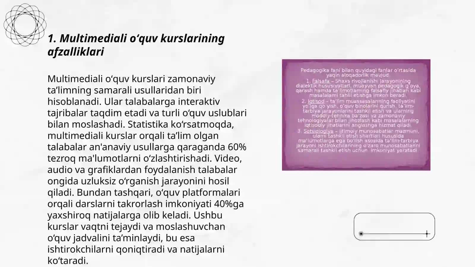 Multimediali oʻquv kurslarini yaratish 3