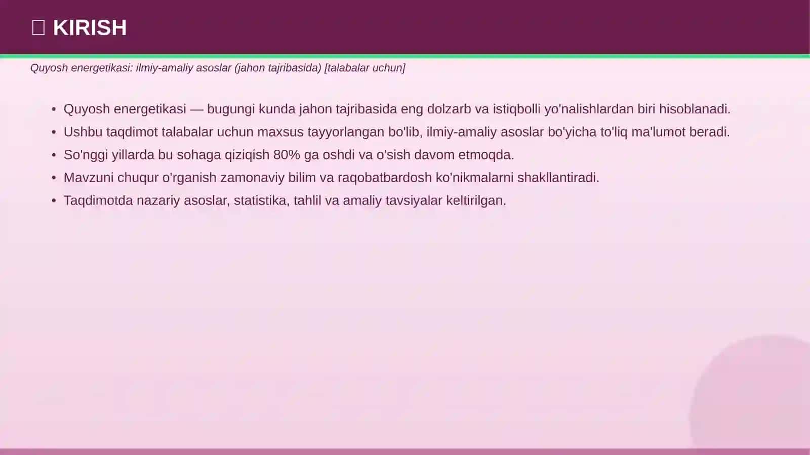 QUYOSH ENERGETIKASI 3