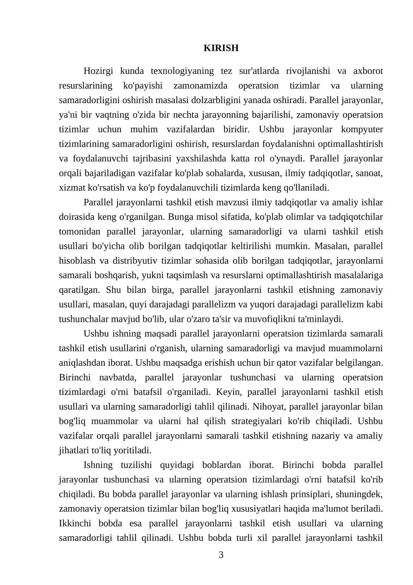 Operatsion tizimda Parallel jarayonlarni tashkil etish 3