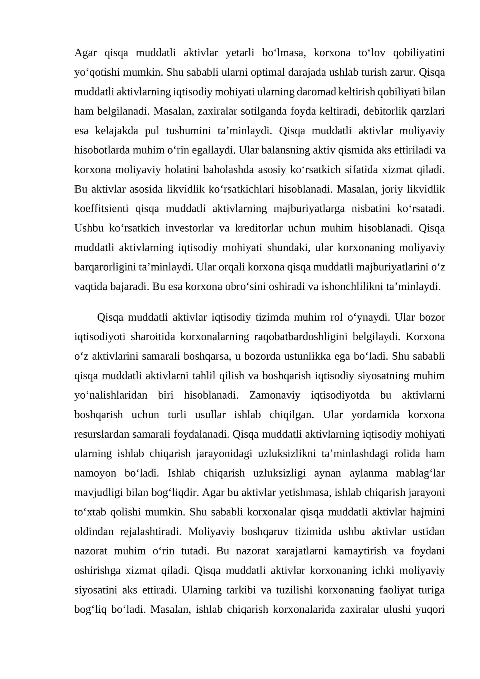 Qisqa muddatli aktivlar auditi 3