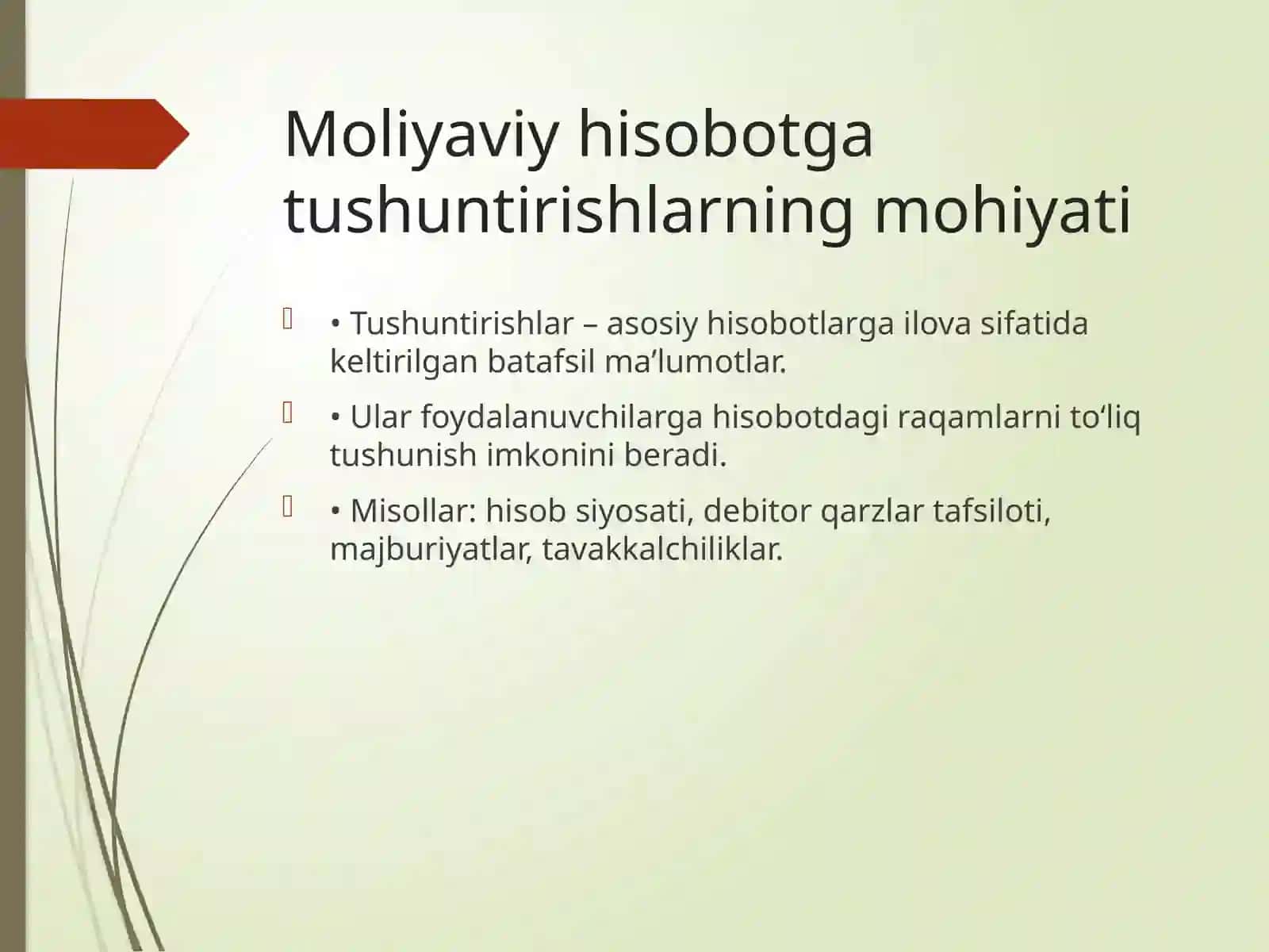 Moliyaviy hisobotga tushuntirishlar(izohlar) audit 3