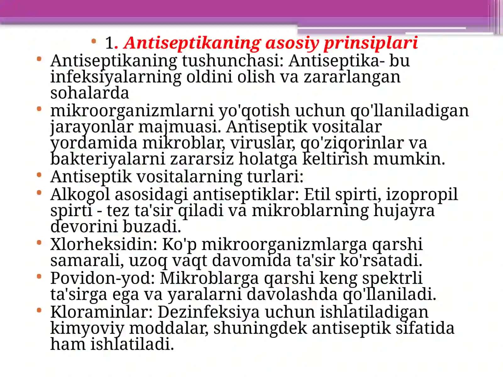 Antiseptika va xirurg qo'llarini aperatsiya gatayotlash 3