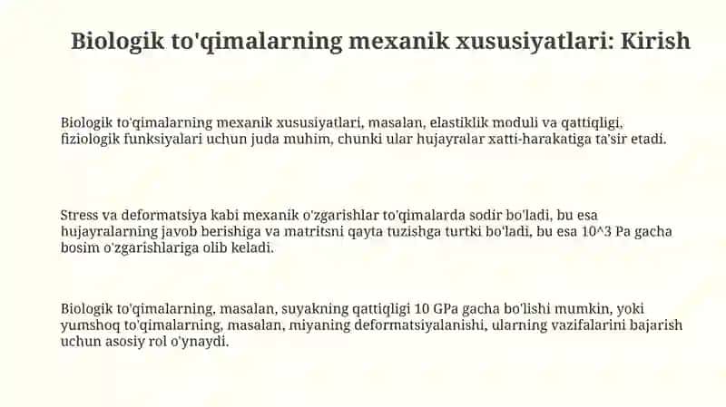 Biologik to'qimalarning mexanik xususiyatlari 3