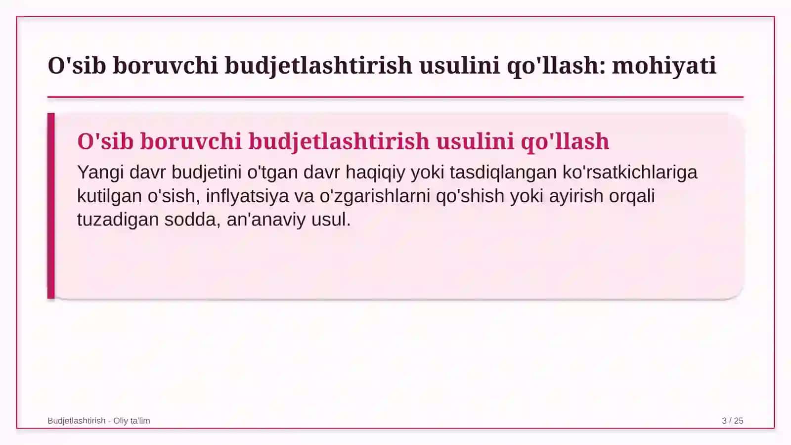 elektr energiyasi bozorida o'sib boruvchi budjetlashtirish usulini qo'llash 1389 3