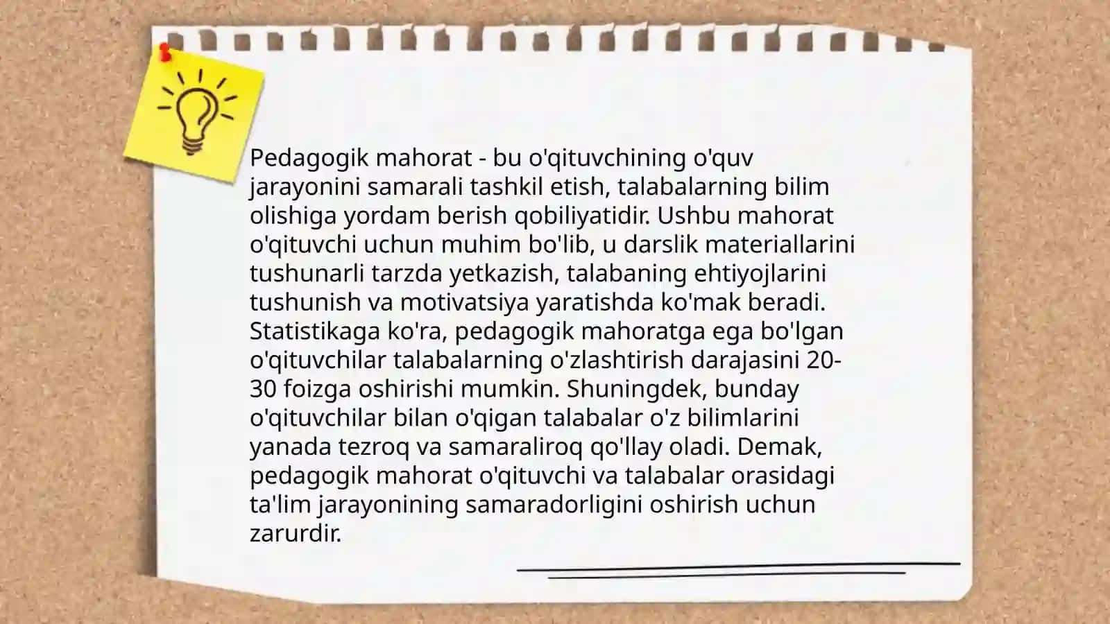 Pedagogik mahoratni öqituvchi faoliyatida tutgan örni 3