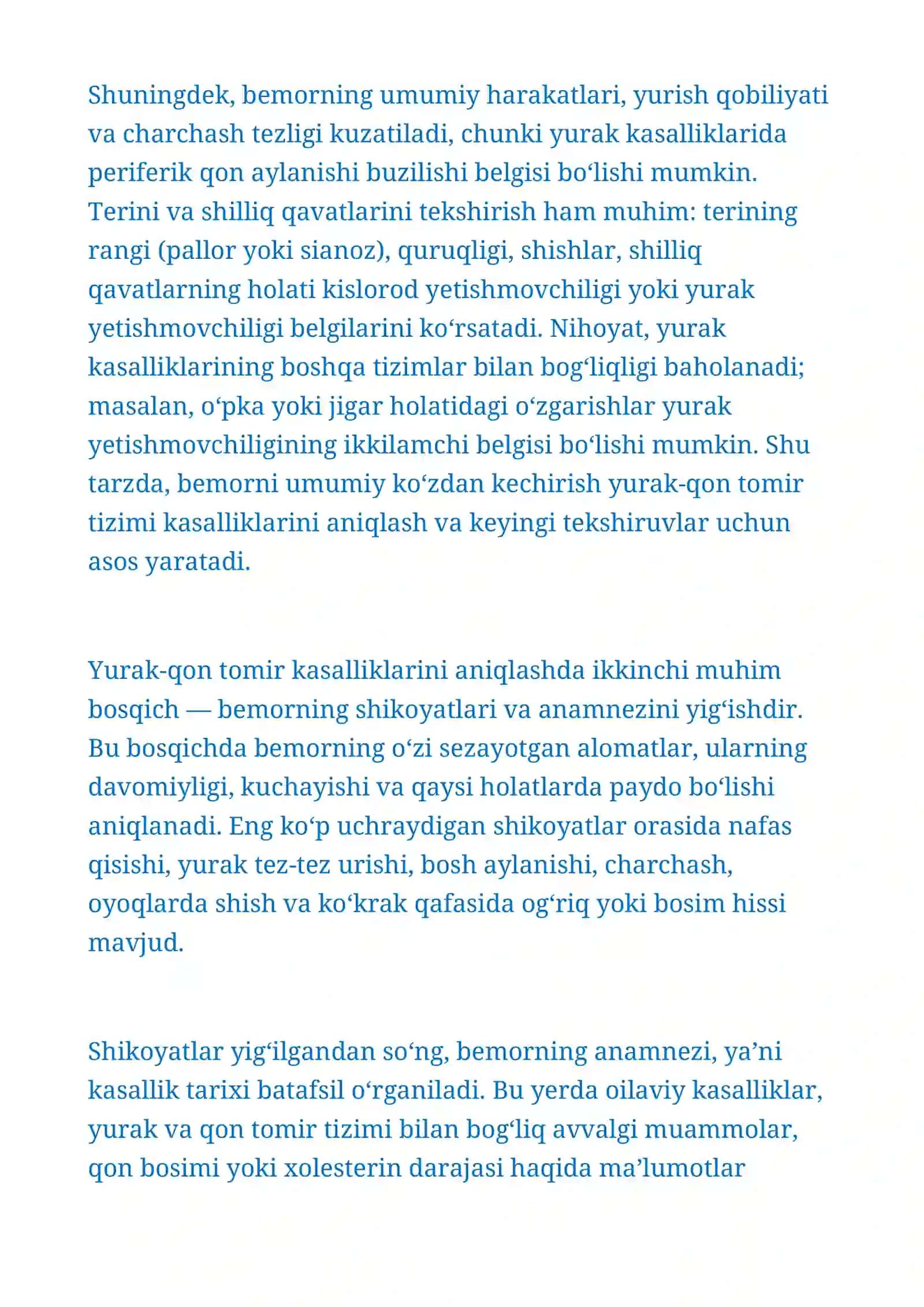 REFERRATI "Yurak qon-tomir kasalligi bilan bemorlarni tekshirish usullari. Yurak perkussiyasi" 3