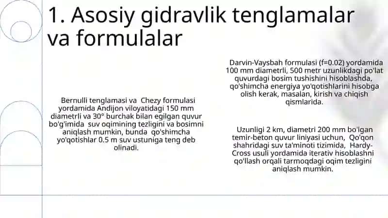 Xalqasimon va berk quvurlar tizimining gidravlik hisobi 3