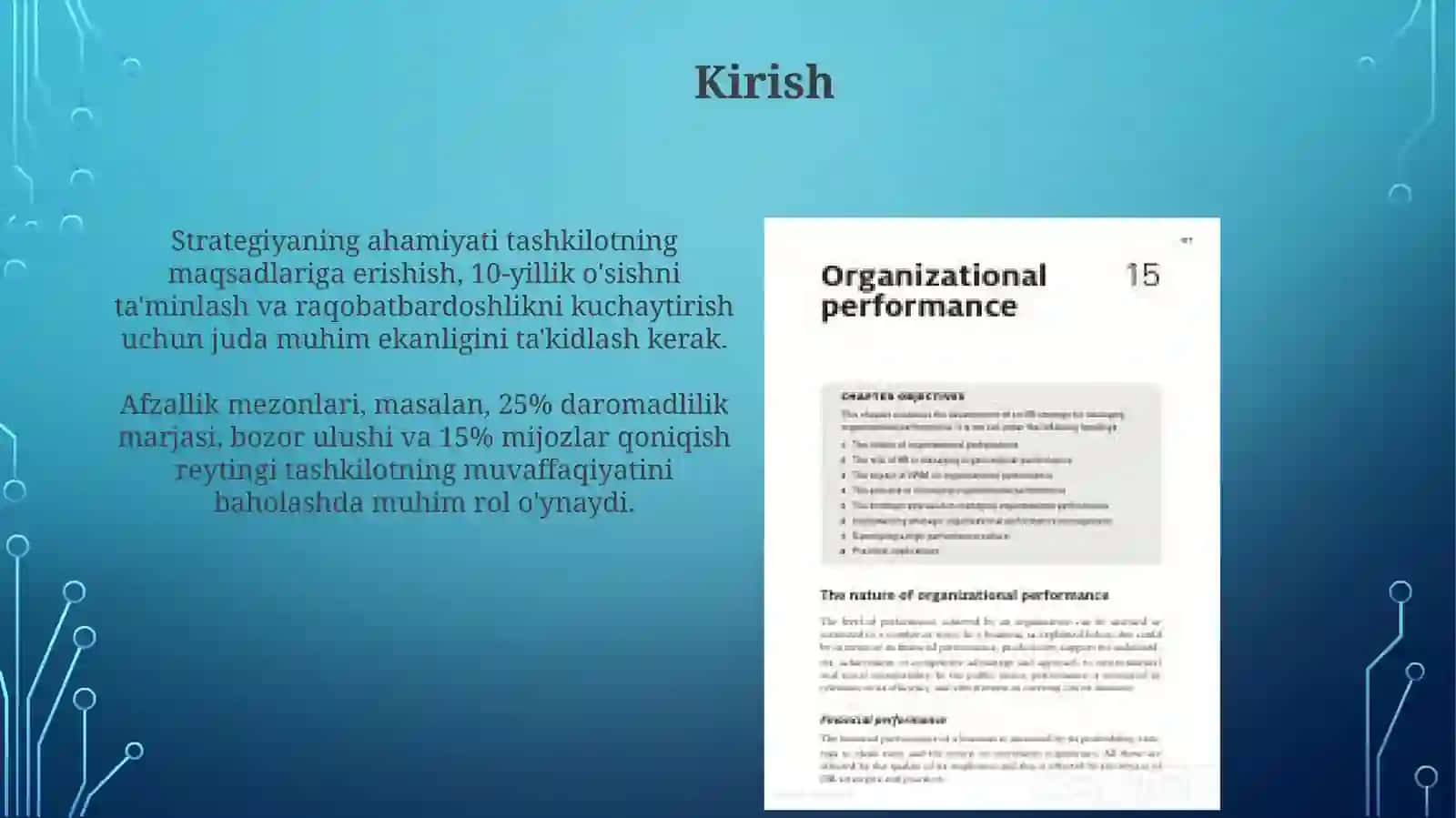 Tashkilot faoliyatidastiratigyalarningahamyatiavzallikmizonlariraqobatkuchlarimodili 3