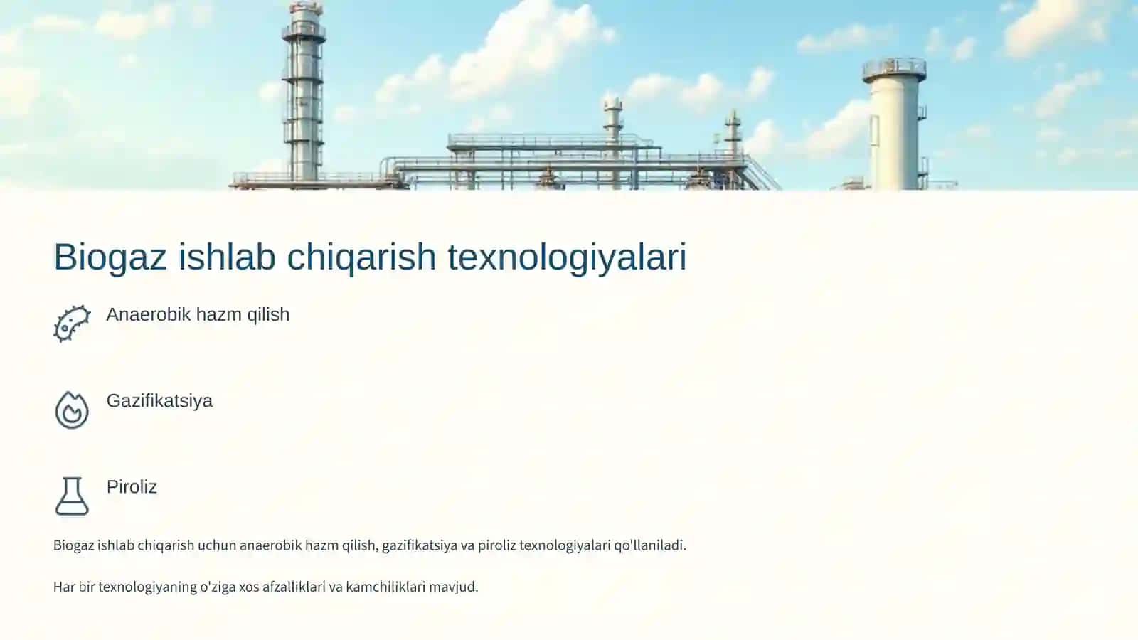 Yog'och qipiqlaridan biogaz Kelajak energiyasi 3