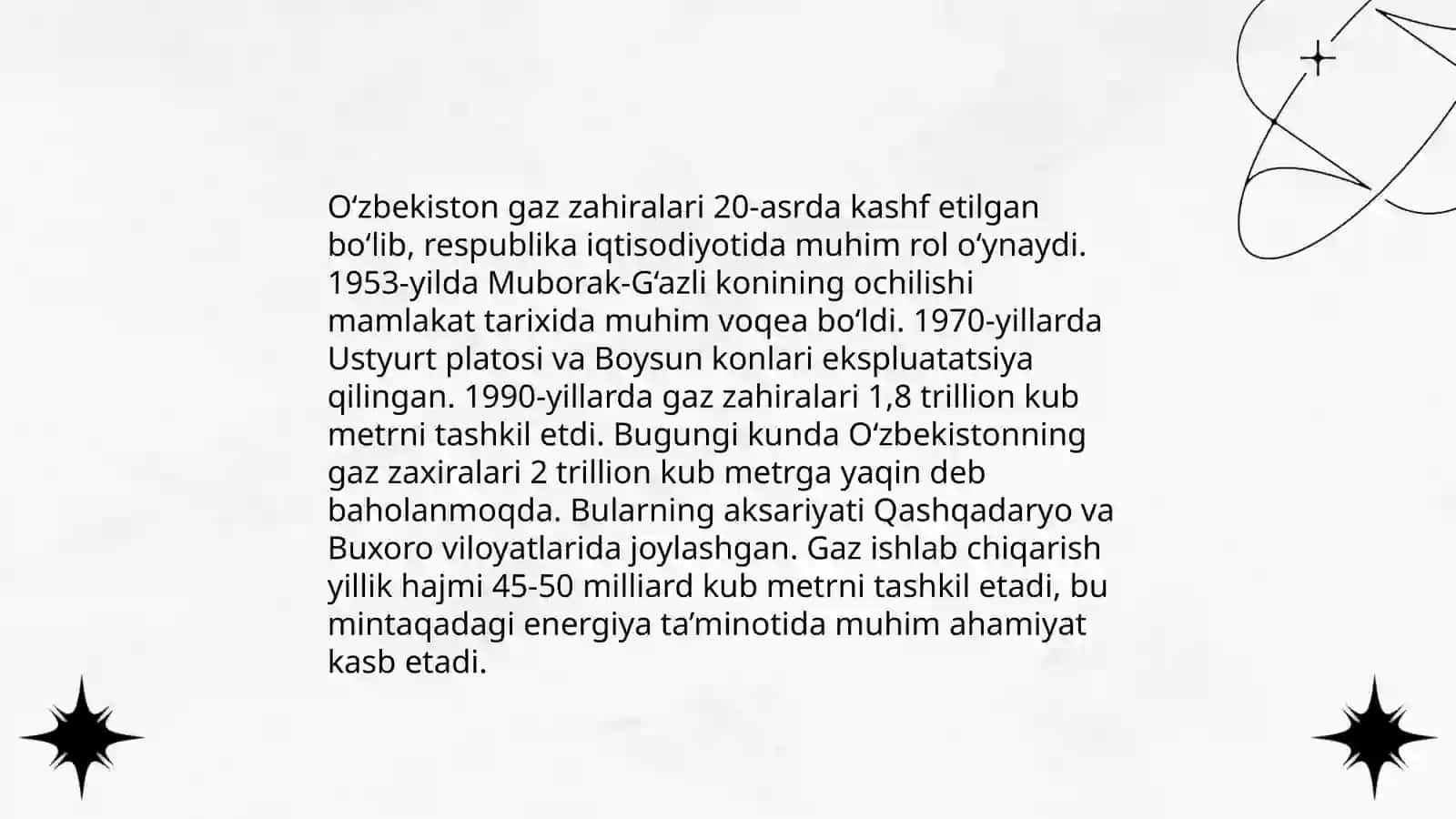 O'zbekistonning gaz zahiralari 3