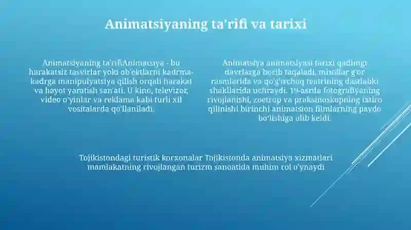Tojikiston Respublikasida Turistik Korxonalarda Animatsiya Hamda Animatorlik Xizmatining Tutgan O`Rni 3
