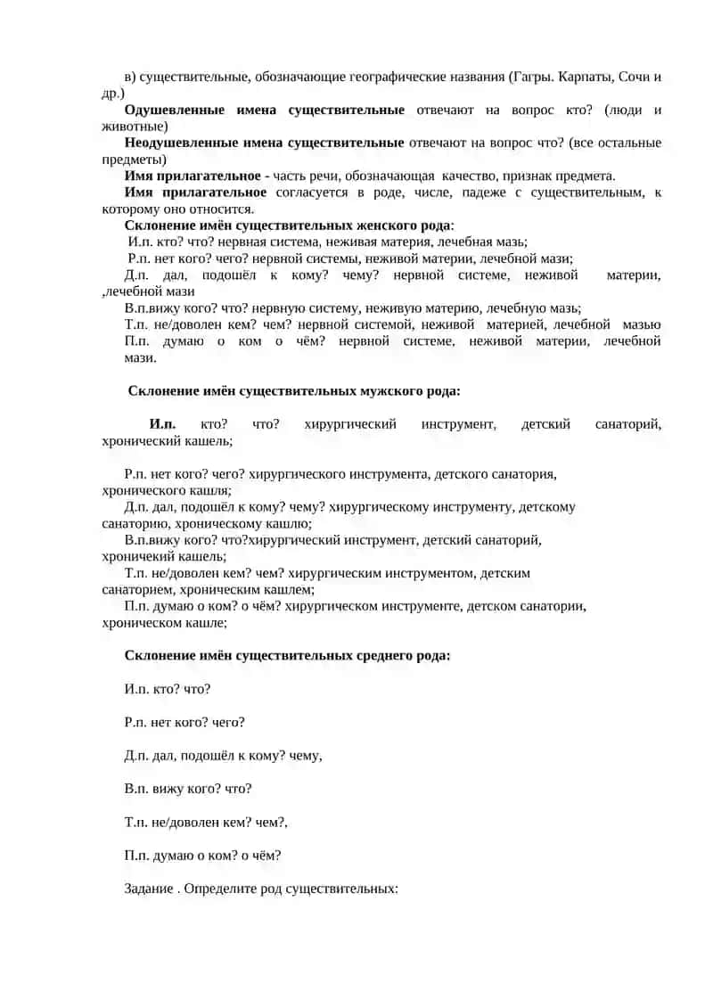 Именительный падеж. Предложный падеж. Формы Им. п. и П.п. имен существит 3