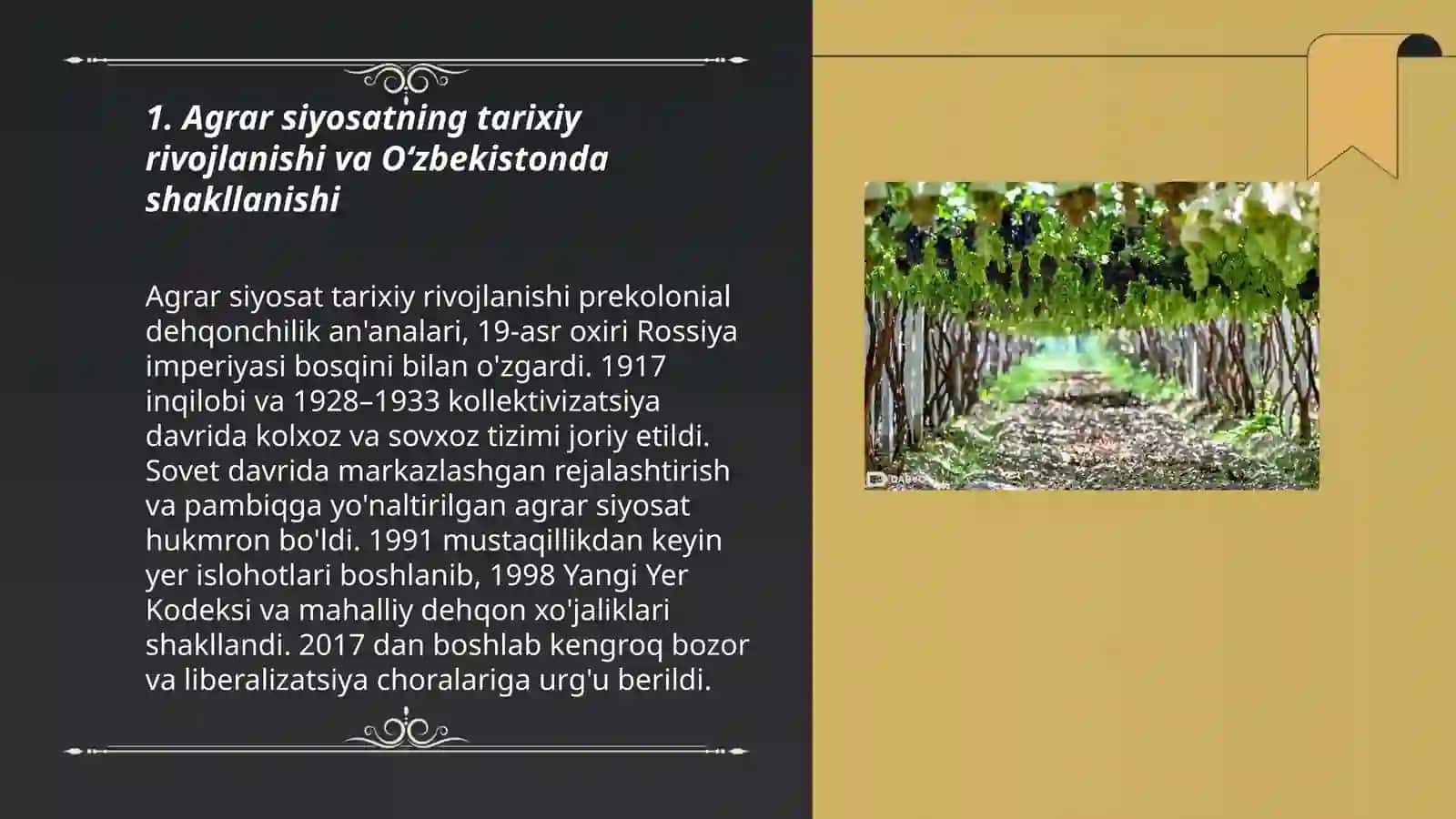 Davlatning agrar siyosati va uning Oʻzbekistondagi xususiyatlari 3