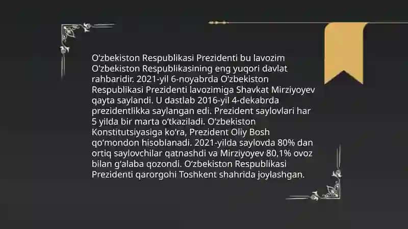 O'zbekiston Respublikasi Prezidenti 3