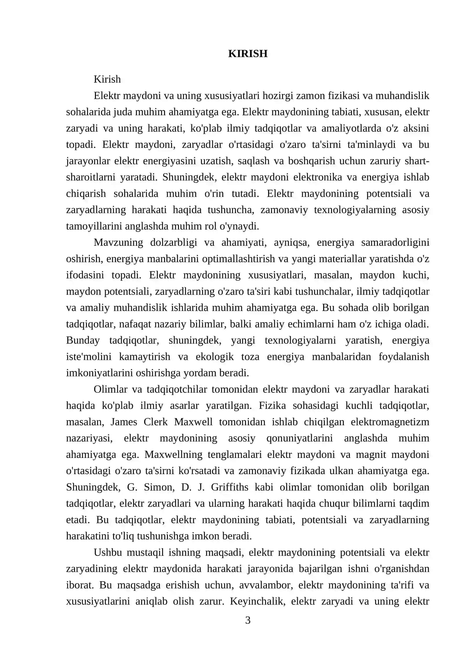 Elektr maydon potensiali. Elektr zaryadini elektr maydonida ko‘chirishda bajarilgan ish 3