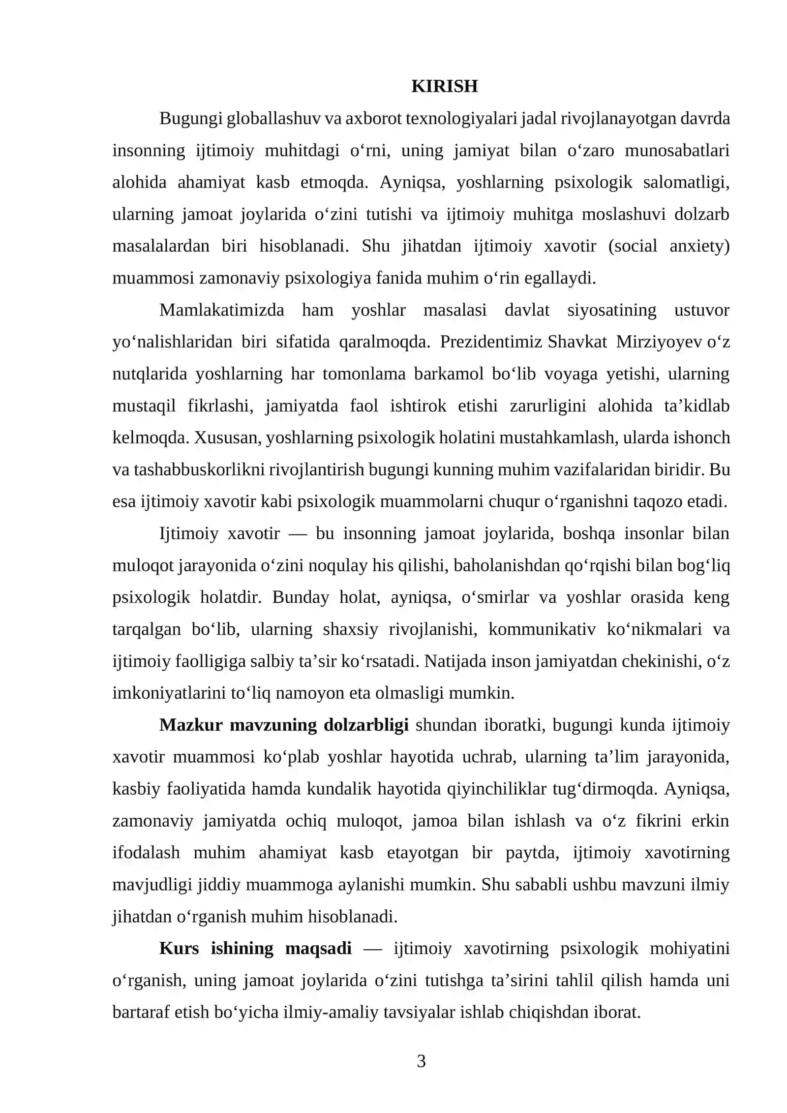 Ijtimoiy xavotir (social anxiety) va jamoat joylarida o‘zini tutish 3