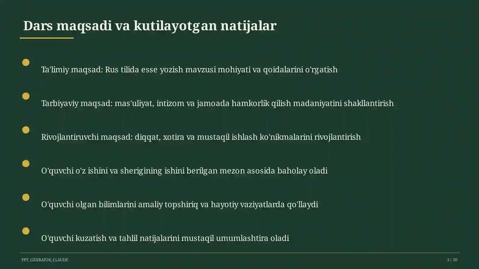 Rus tilida esse yozish (11-sinf) 3