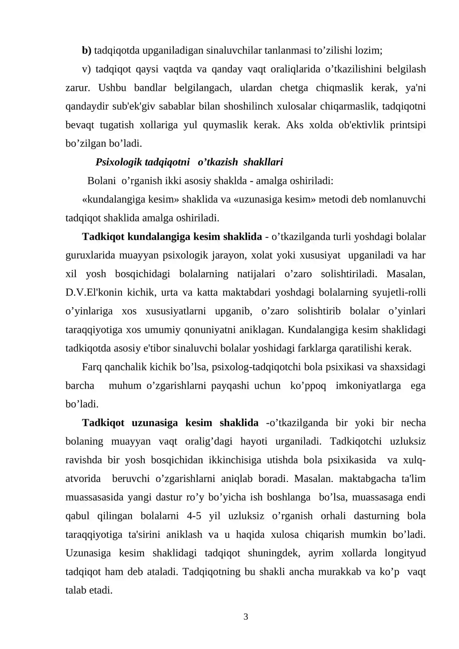 Bola psixikasini o’rganish printsinlari 3