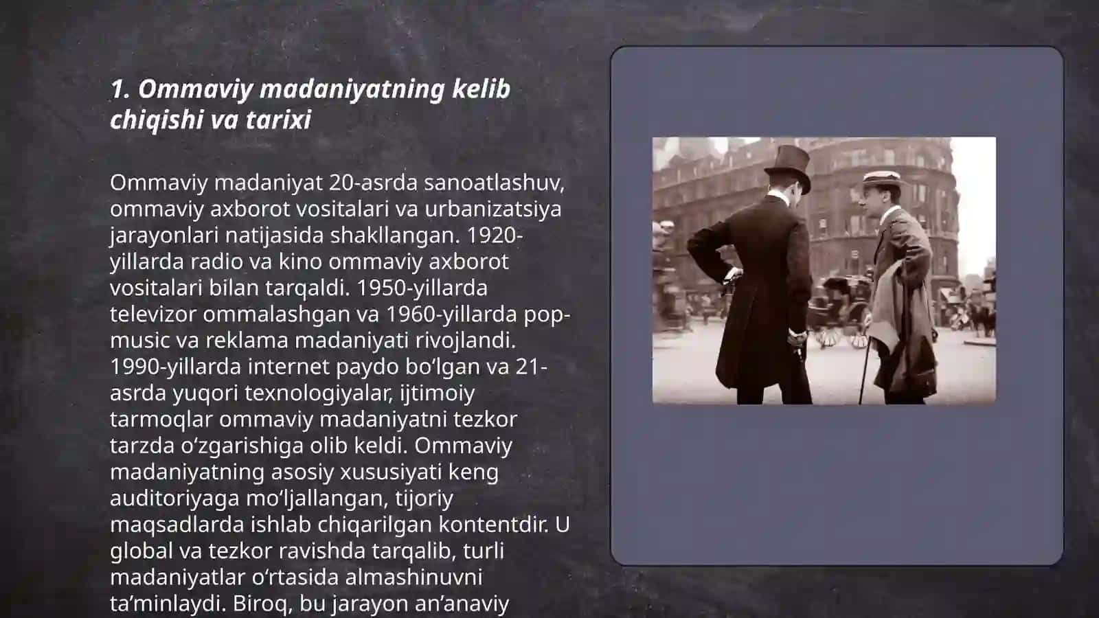 Ommaviy madaniyatning shakllanish tarixi va uning turlari 3