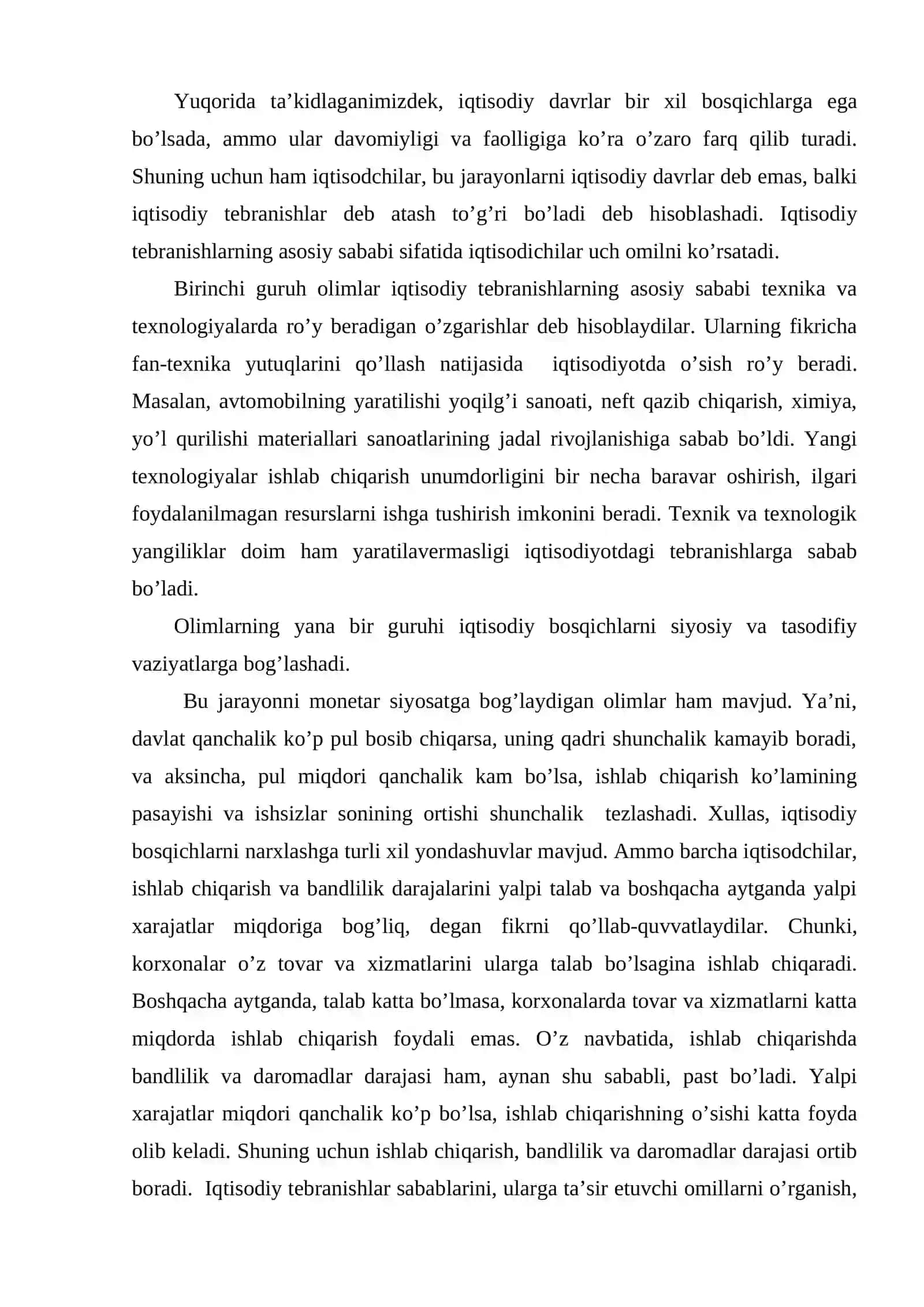 Bozor iqtisodiyotining davriy rivojlanishi. Ishsizlik 3
