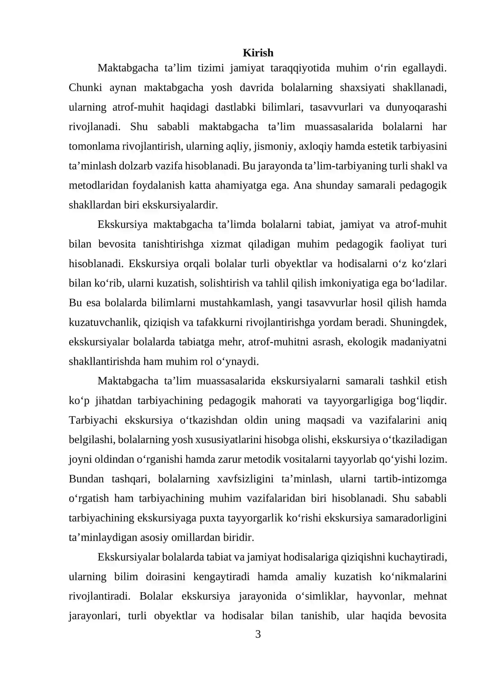 Maktabgacha ta’lim muassasalarida ekskursiya tashkil etishning nazariy asoslari 3