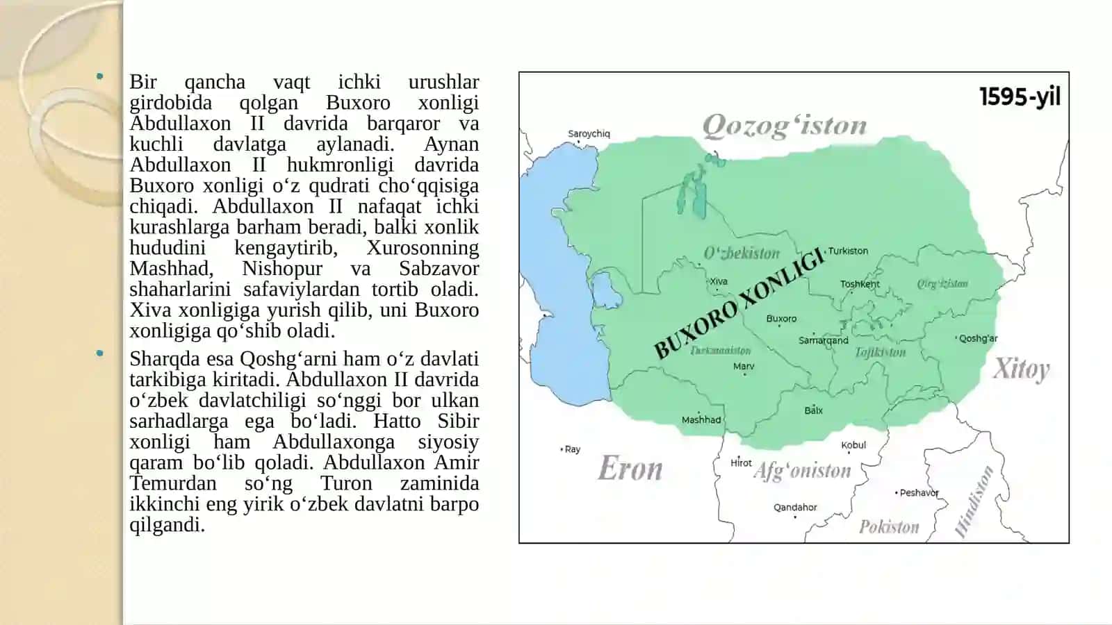 O‘zbek xonliklari chegaralari 3