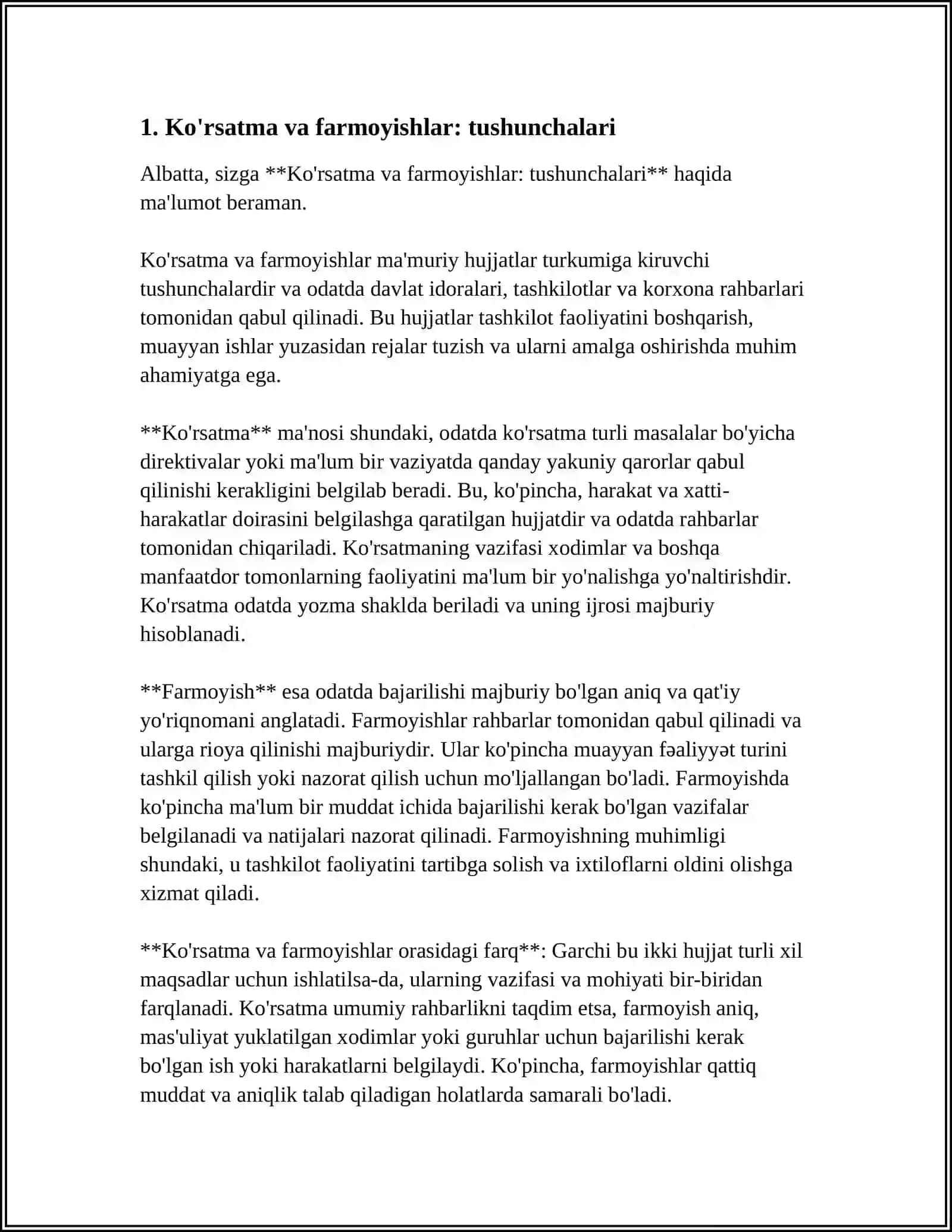 Ko'rsatma va farmoyishlar: tushunchalari 3