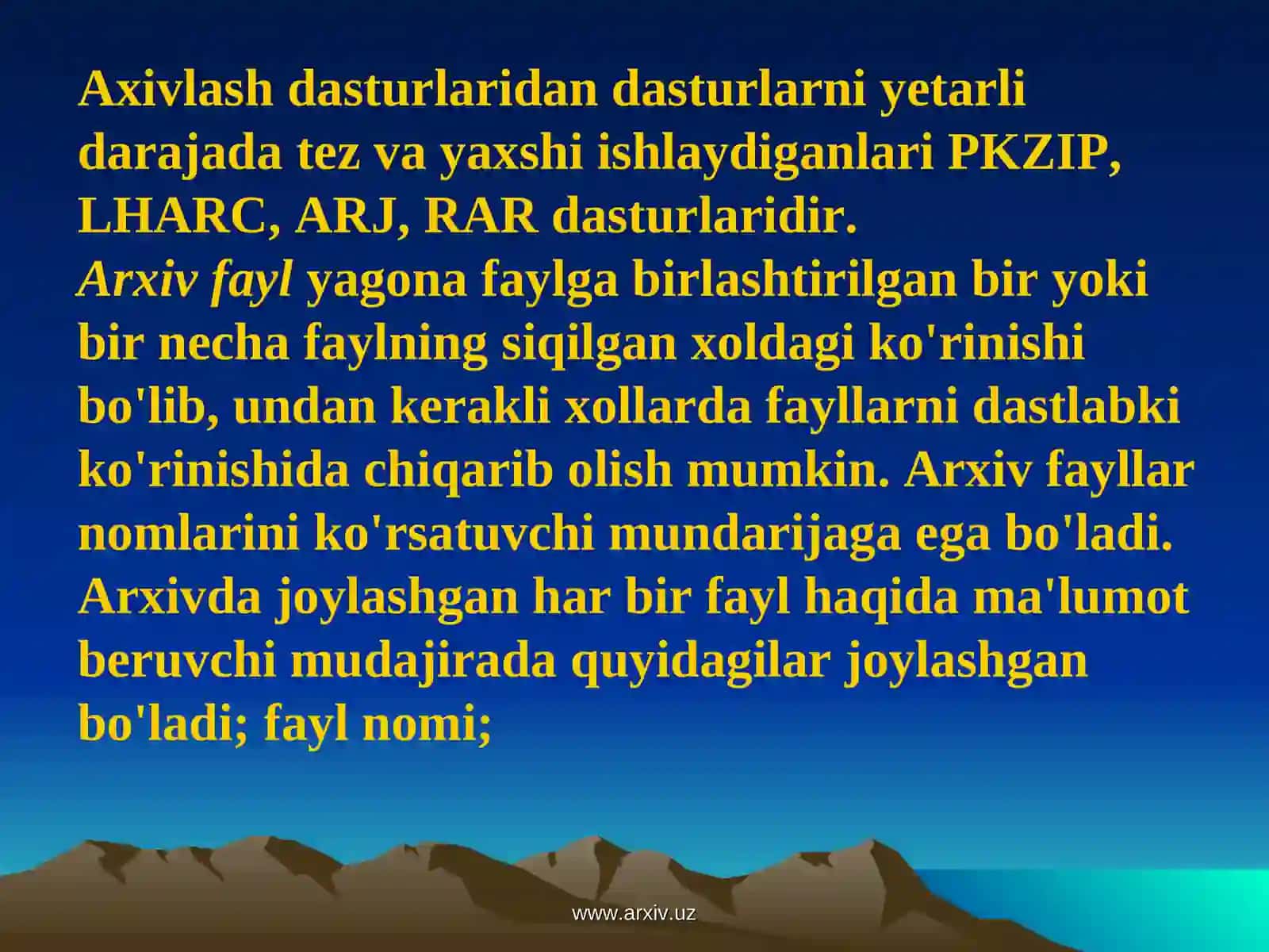 Arxivlash dasturlari 3