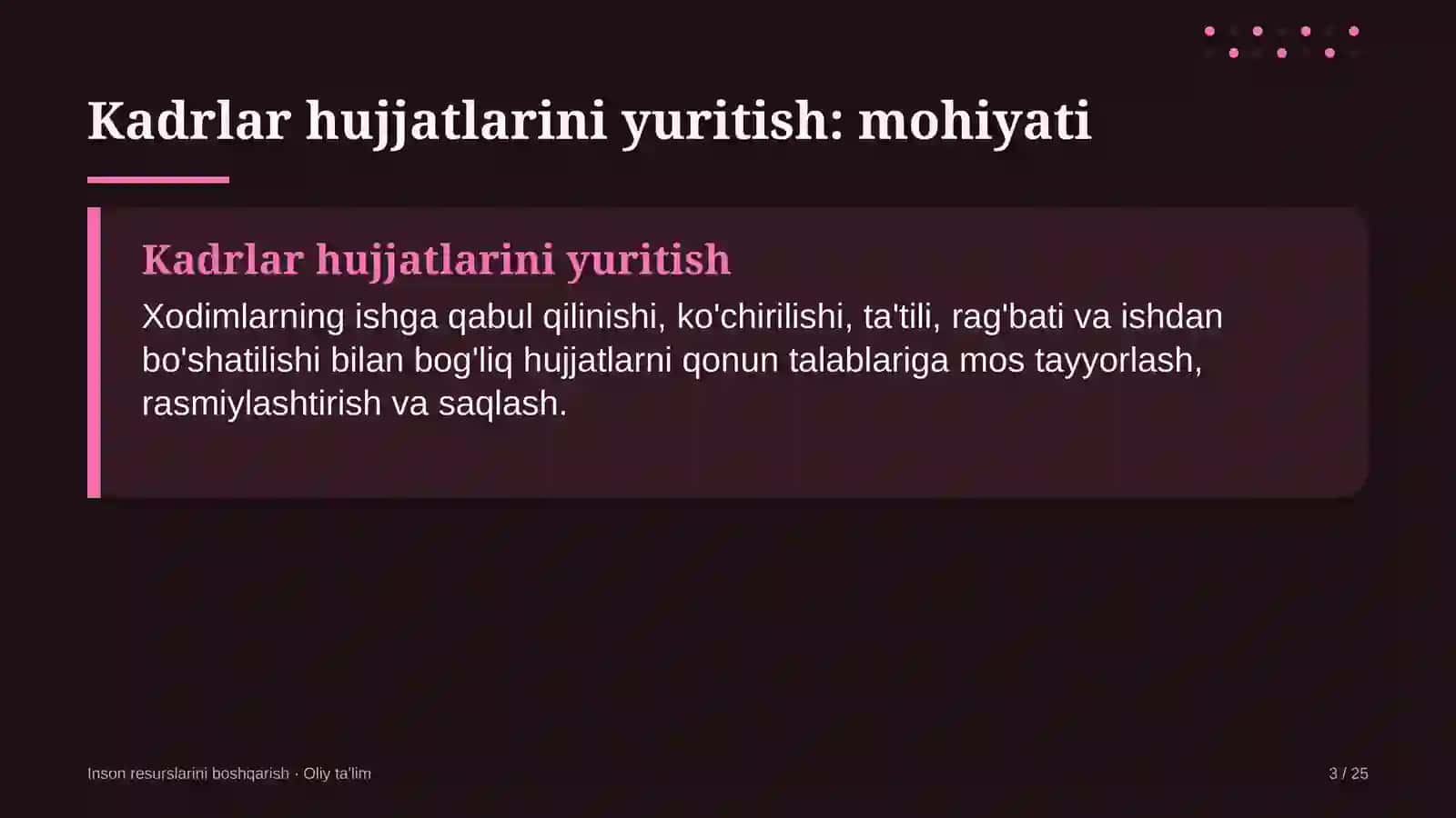 Madaniy meros obyektlarida kadrlar hujjatlarini yuritish 3