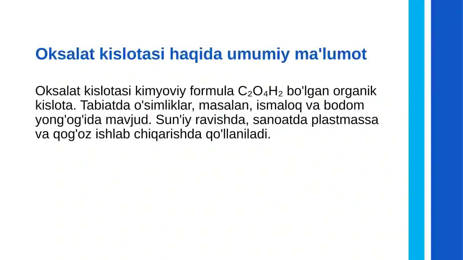 Oksalat  kislotani  olinishi 3