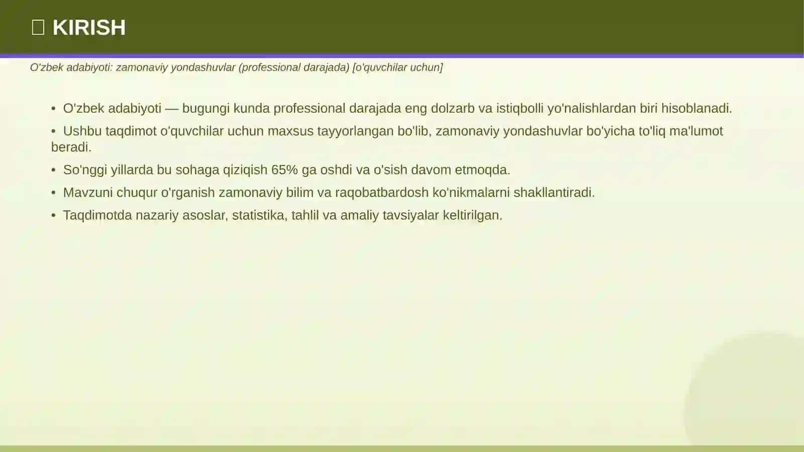 O'zbek adabiyoti: zamonaviy yondashuvlar (professional darajada) [o'quvchilar uchun] 3