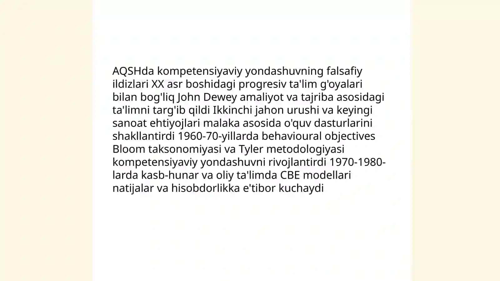 AQSH DA kompitensiyaviy yondashuvning falsafiy asoslari va ularning global maqsadi vazifalari tashkiliy tizimi 3